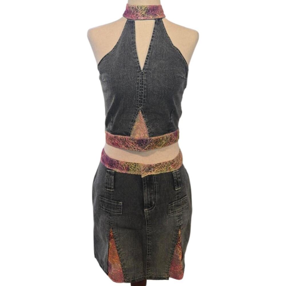 Y2k denim halter